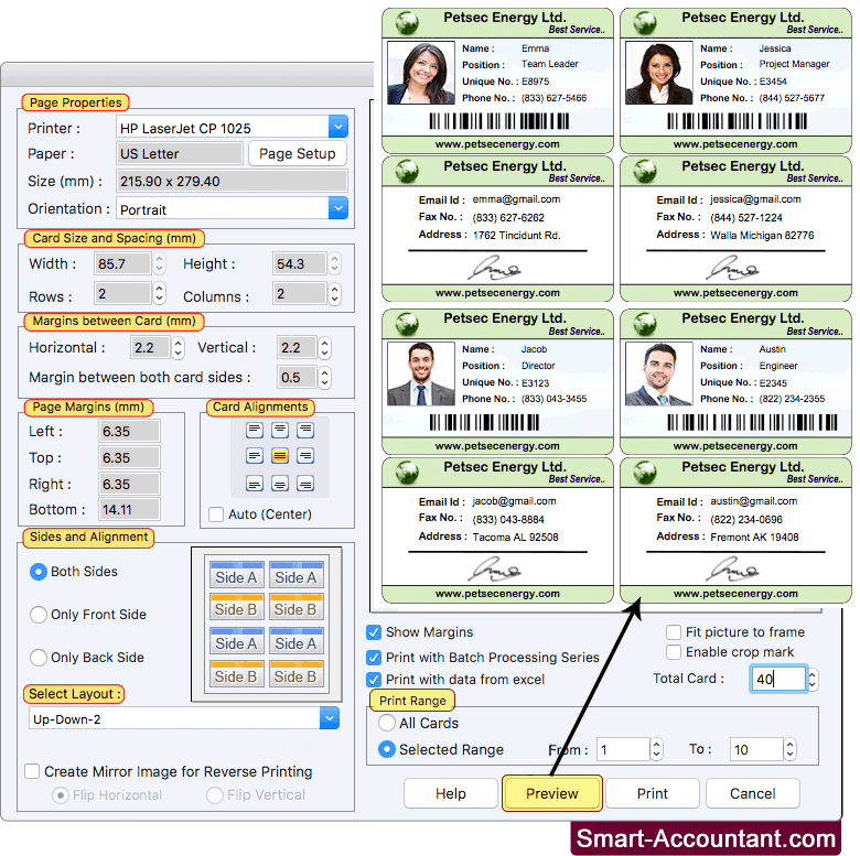 ID Card Designer for Mac screenshots to design multiple ID Cards