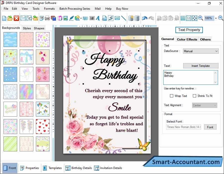  Select Birthday card Template