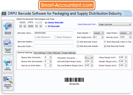 Barcode Maker for Packaging, Supply & Distribution Industry Screenshot
