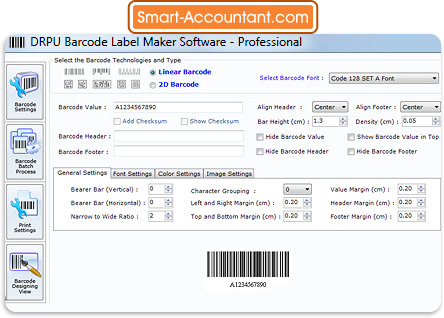 Barcode Label Maker Software (Professional) Screenshot