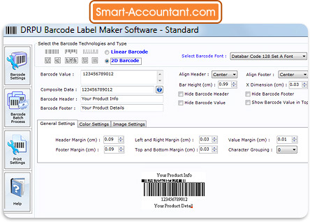 Barcode Label Maker Software (Standard) Screenshot