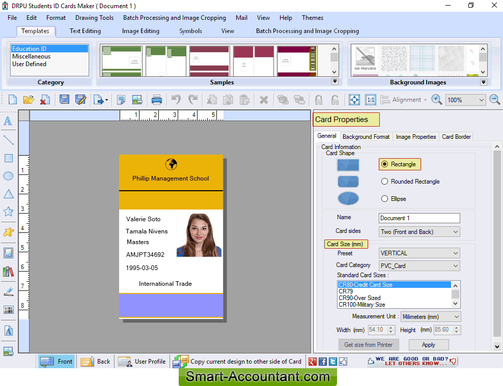 generate multiple student id cards using student id cards maker software
