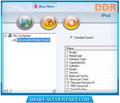 Screenshot of iPod Music Files Recovery
