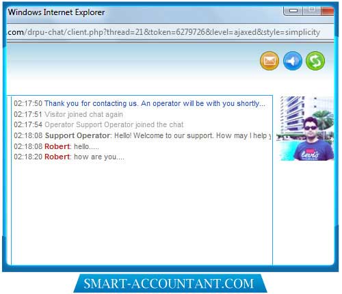 Screenshot of Single Operator Web Chat Support