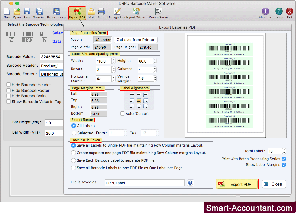 Mac Barcode Creator program