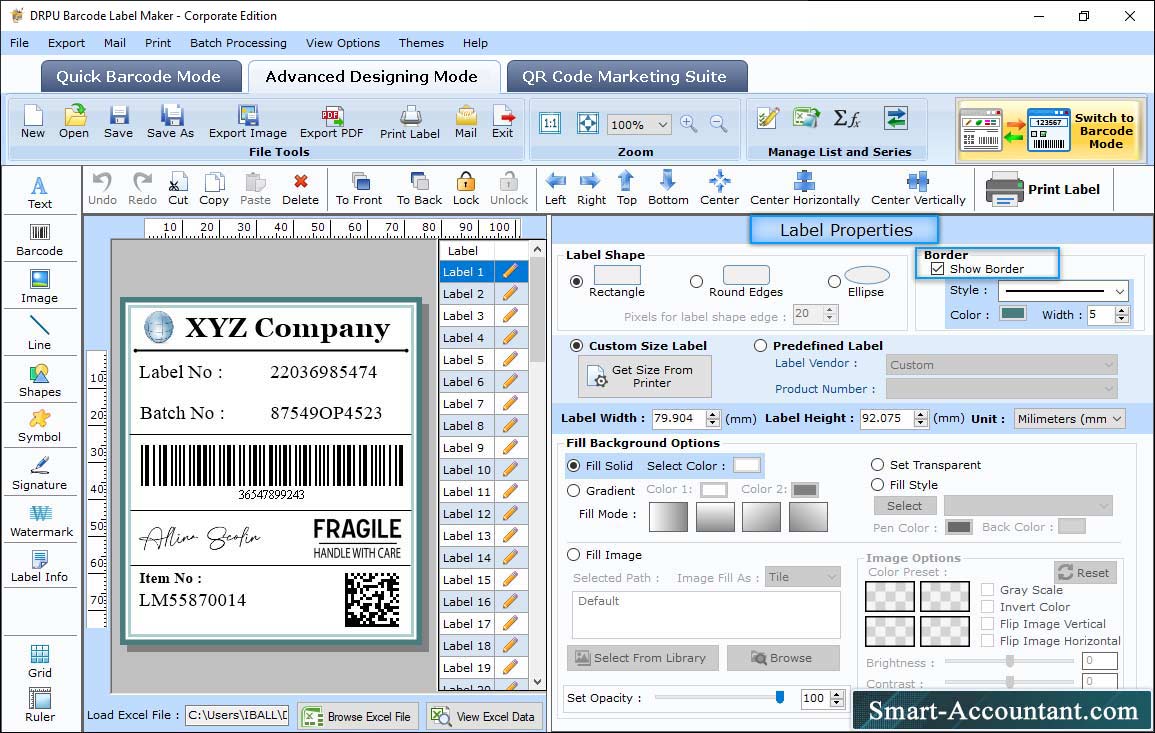 Label Properties