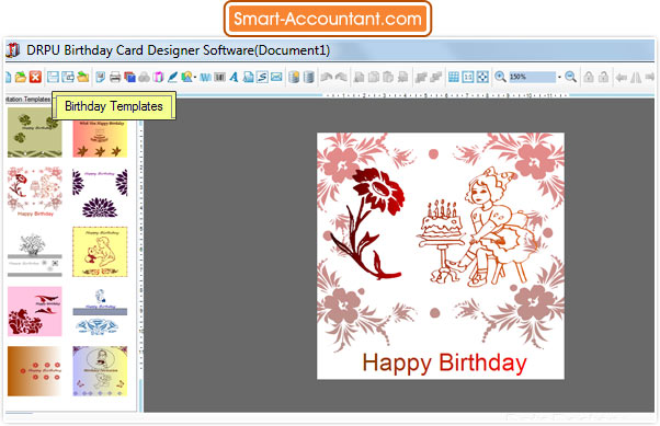 Birthday card designer program