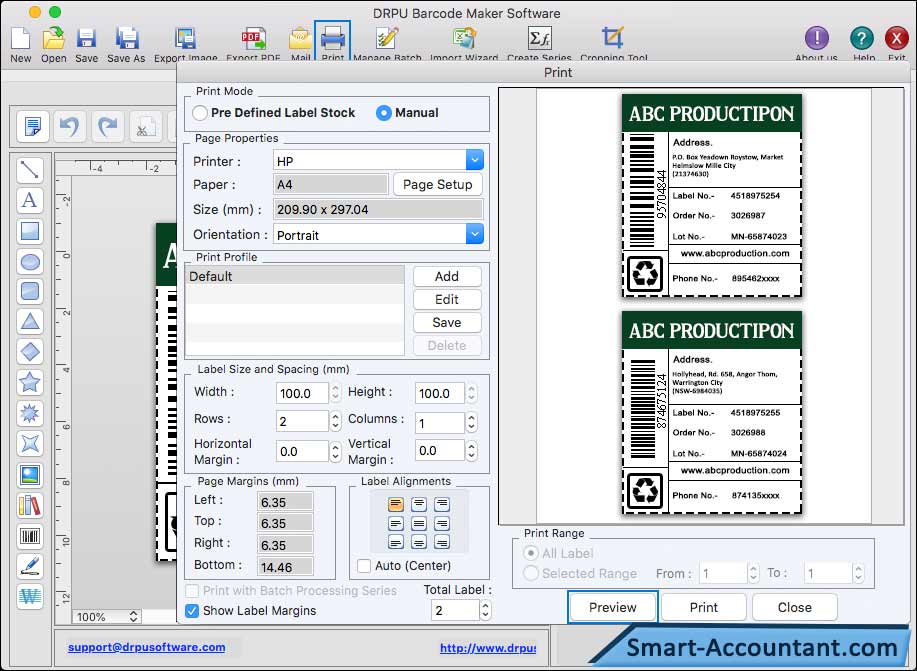 Print Barcode Labels