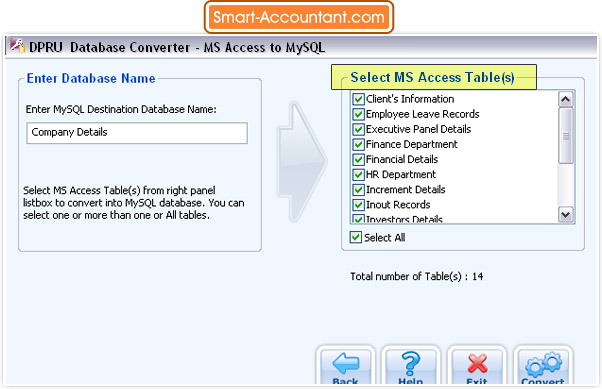 MS Access to MySQL database converter program