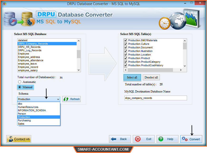 MSSQL to MySQL database migration tool