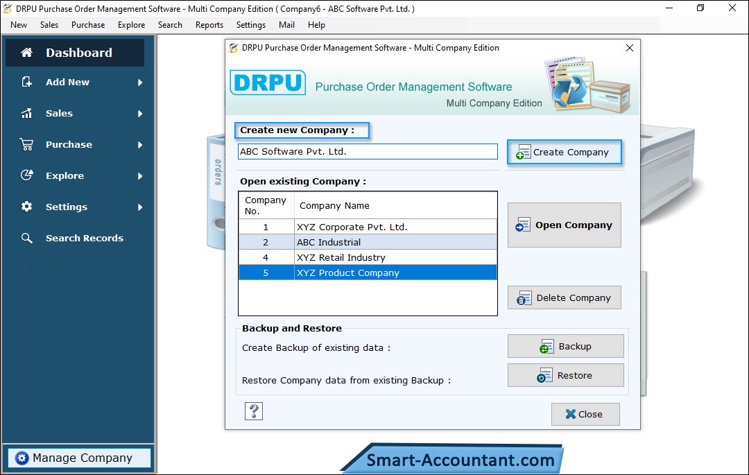 Multi Company Purchase Order Software