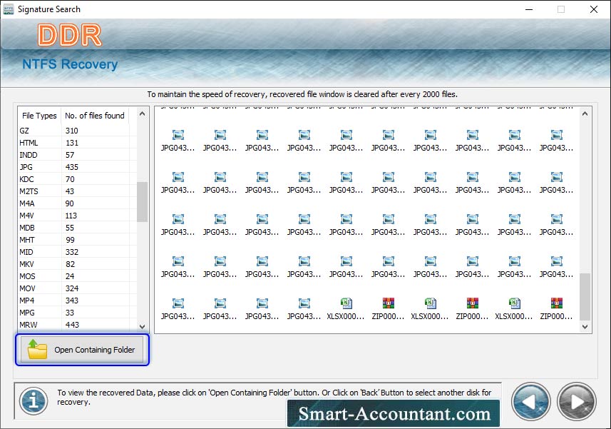 NTFS data retrieval program