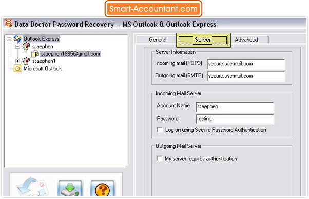 Outlook Express Password Recovery Software