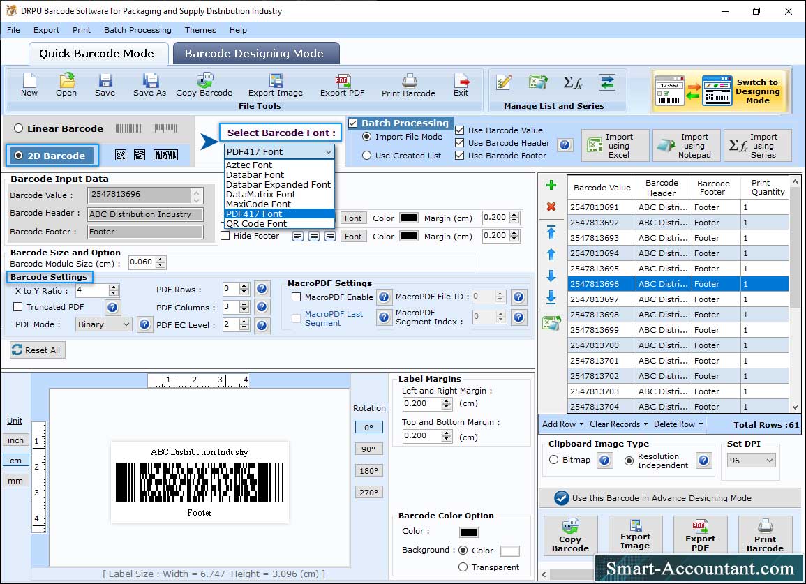 Barcode Maker Software for Packaging Industry