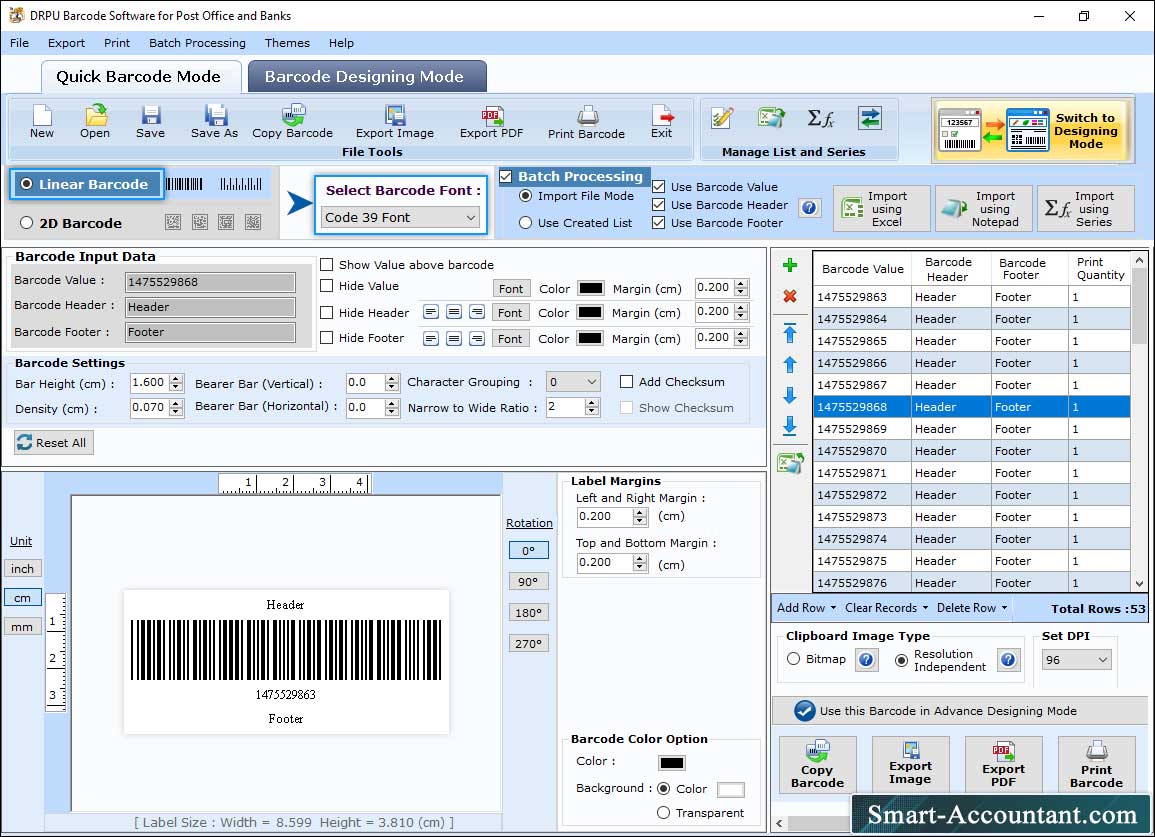 Barcode Maker Software for Post Office