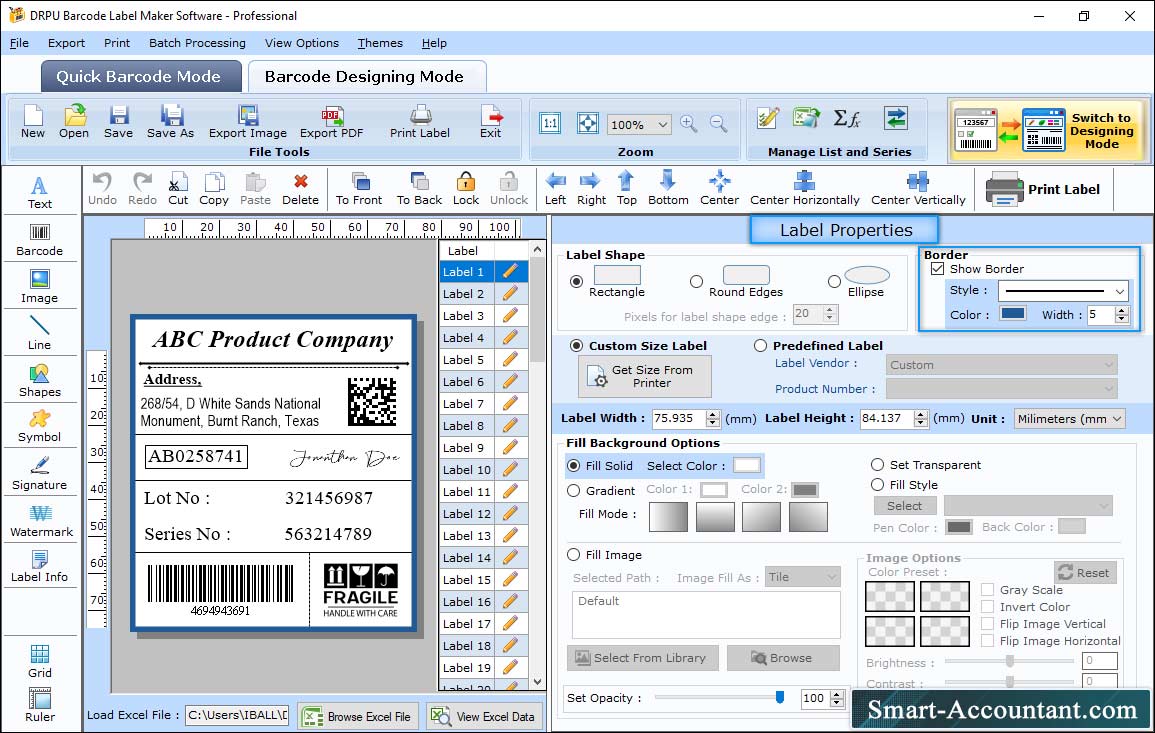 Label Properties