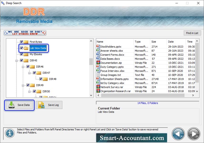 Removable media data recovery software