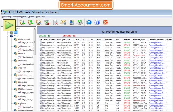 Website monitoring software